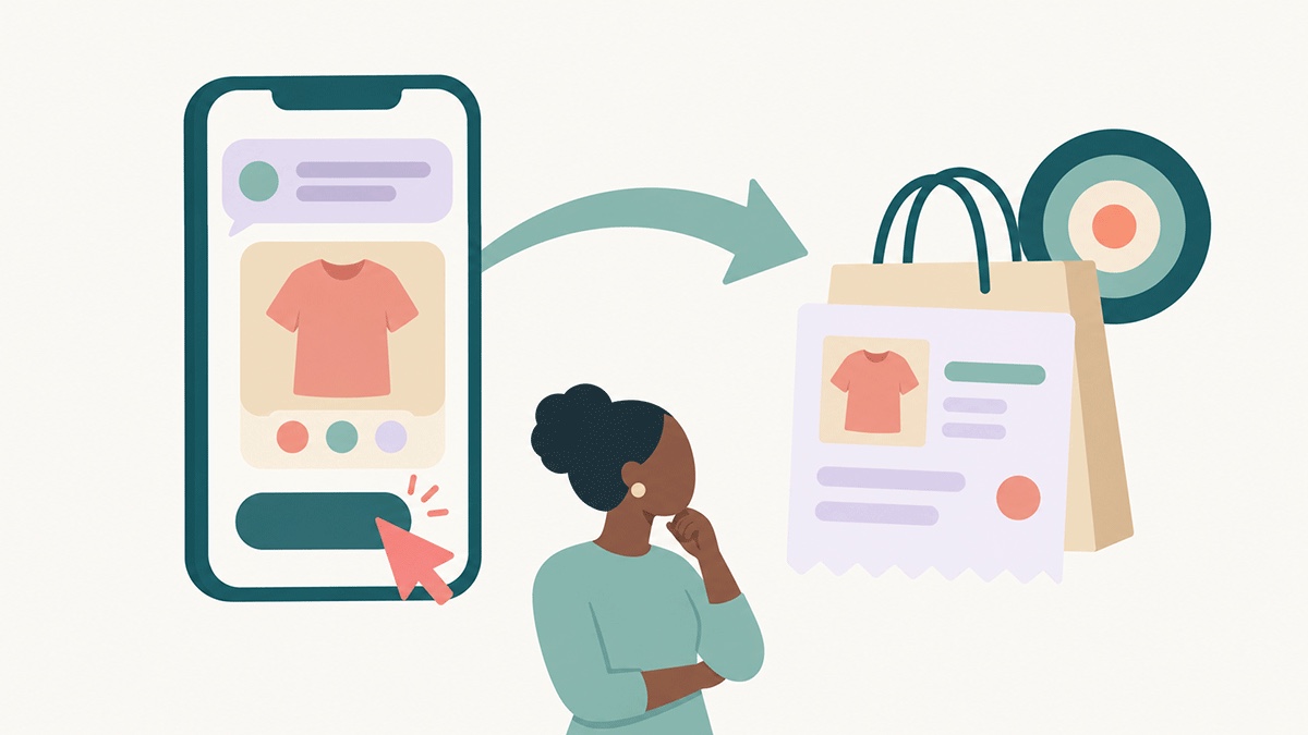 Ein Tipp auf eine RCS-Nachricht führt zu einer Shopify-Bestellung, die der Kampagne zugeordnet wird